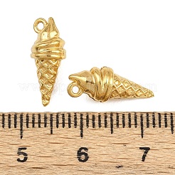 304ステンレスペンダント  アイスクリームチャーム  イオンプレーティング（ip）  20KGP本金メッキ  15x6mm  穴：1mm&nbsp;STAS-B167-23B-G