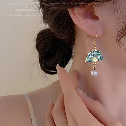 Fan Alloy Enamel Dangle Earrings&nbsp;FS-WGD347D-01