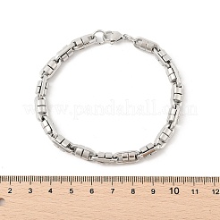 304ステンレススチール製オーバルリンクチェーンブレスレット女性用男性用  ステンレス鋼色  8-1/2インチ（21.5cm）  リンク：14x6.5mm&nbsp;BJEW-F488-63B-P