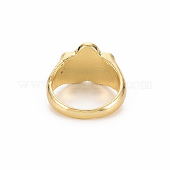 Rack Plating Light Gold Alloy Enamel Wide Band Rings&nbsp;RJEW-Q163-006-RS