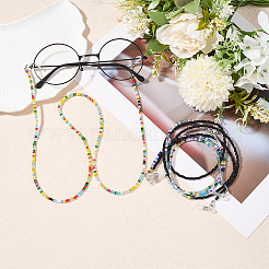 3Pcs 3 Colors Glass Beaded Eyeglasses Chains&nbsp;AJEW-DJ0004-39
