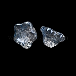 透明なガラスビーズを電気  ペチュニア  ライトスカイブルー  9x9x6mm  穴：1.4mm&nbsp;GLAA-T025-81A-01