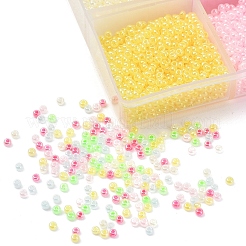 4800Pcs 6 Colors 12/0 Imitation Jade Glass Seed Beads&nbsp;SEED-YW0001-30