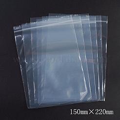 再封可能なプラスチック製包装袋  トップシール  セルフシールバッグ  長方形  ホワイト  22x15cm  片側の厚さ：2.1ミル（0.055mm）  100個/袋&nbsp;OPP-G001-F-15x22cm