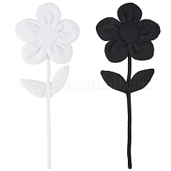 2Pcs 2 Colors Polyester & Cotton Flower Lapel Pins for Clothes&nbsp;JEWB-CY0001-05