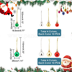 80Pcs 8 Style Christmas Ball Plastic Hanging Ornament&nbsp;AJEW-GA0006-02