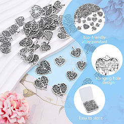 100pcs5スタイルチベットスタイルアロイペンダント  アンティークシルバー  15~23x14.5~22x1~2mm  穴：1~4mm  20個/スタイル&nbsp;TIBE-YW0001-79