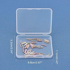 スーパーファインディング40個2色真鍮製チューブビーズ  長持ちメッキ  カーブビーズ  チューブ  24KGP本金メッキと925スターリングシルバーメッキ  30x2mm  穴：1mm  20個/カラー&nbsp;KK-FH0003-26