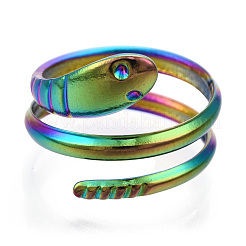 304 Stainless Steel Snake Twist Rings&nbsp;RJEW-N038-114M