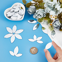 200個 2スタイル 鏡面モザイクタイル ガラスカボション  家の装飾やdiyの工芸品  馬の目  銀  24~34x11~14.5x1mm  100個/スタイル&nbsp;DIY-OC0012-43