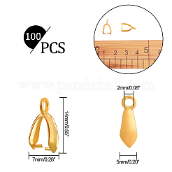 Grade AA Brass Ice Pick Pinch Bails for Pendant Making&nbsp;KK-PH0001-35G-NR