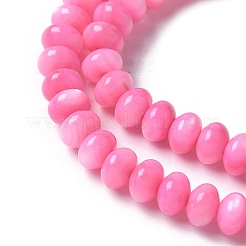 天然淡水シェルビーズ連売り  ロネデル  染め  濃いピンク  6x3.5~4mm  穴：1mm  約97~99個/連  15.08~ 15.47インチ（38.3~39.3cm）&nbsp;SSHEL-C013-07F