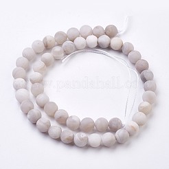 Natural White Agate Bead Strands&nbsp;X-G-J376-02-8mm