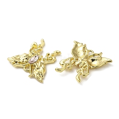 Spray Painted Alloy Micro Pave Cubic Zirconia Pendants&nbsp;PALLOY-O001-10G