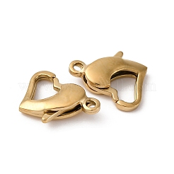 304ステンレススチール留め具  ハート  14KGP本金メッキ  10x14x3.5mm  穴：1.2mm&nbsp;STAS-L022-518G