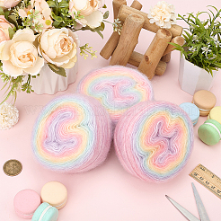 モヘアウール繊維編み糸3束  ショールスカーフ人形かぎ針編み用品用  ラウンド  カラフル  1mm  約180.45ヤード（165m）/かせ&nbsp;YCOR-HY0001-02