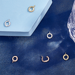 6Pcs 3 Colors Brass Cubic Zirconia Enhancer Shortener Bails&nbsp;ZIRC-HY0001-11