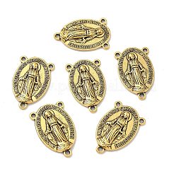 Holy Oval Carved Virgin Mary Tibetan Style Alloy Chandelier Component Links&nbsp;S-TIBEP-LF0961YKG-AG