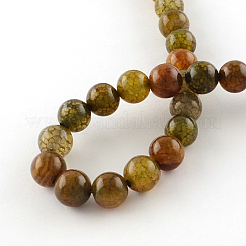 Dyed Natural Dragon Veins Agate Round Bead Strands&nbsp;X-G-R342-8mm-08