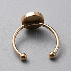 304 Stainless Steel Cuff Ring Components&nbsp;FIND-WH0129-74C-RG