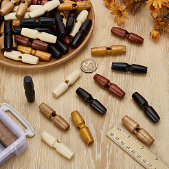 60Pcs 6 Styles Natural Wood Buttons&nbsp;FIND-FG0004-64