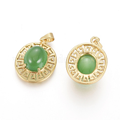 Brass Micro Pave Cubic Zirconia Pendants&nbsp;KK-G386-06MG