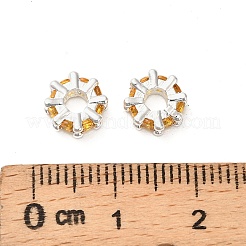 Brass Micro Pave Cubic Zirconia Beads&nbsp;KK-B142-07B-03G