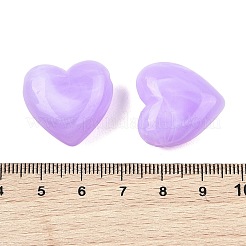 不透明なアクリルビーズ  ハート  T-掘削  ツートン  ライラック  22x22~22.5x10mm  穴：2~2.4mm  約166個/500g&nbsp;OACR-Z036-01A-03