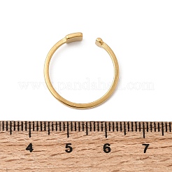 304ステンレススチールと天然貝殻を使用した女性用カフリング  18KGP本金メッキ  イオンプレーティング（ip）  長持ちメッキ  乳白色  正方形  usサイズ7 1/4(17.5mm)&nbsp;RJEW-G372-01G-03