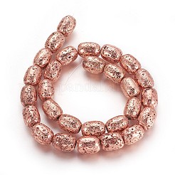 Electroplated Natural Lava Rock Beads Strands&nbsp;G-P400-12
