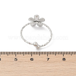 304ステンレススチールカフリング  花  ステンレス鋼色  11x11mm  内径：18mm&nbsp;RJEW-D306-01P