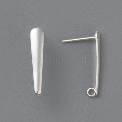 304ステンレススチールスタッドピアス金具  カン付き  銀  20x4x3.5mm  穴：1.5mm  ピン：0.9mm&nbsp;STAS-H436-22S-A