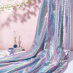 光沢のあるホログラム ポリエステル マーメイド プリント魚のうろこ生地  服飾材料  DIYの工芸品について  他人  150x0.02cm&nbsp;DIY-WH0304-480A