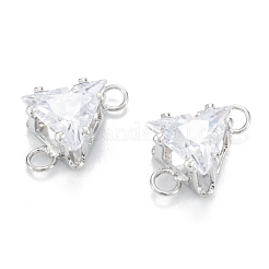 Brass Clear Cubic Zirconia Links&nbsp;ZIRC-G170-08