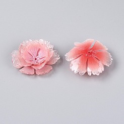 熱収縮アクリルビーズキャップ  マルチ花弁花  ライトコーラル  41~46x15~17mm  穴：1.4~1.6mm&nbsp;OACR-N155-02D