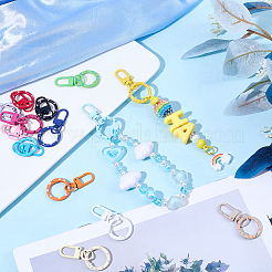 14Pcs 14 Colors Spray Painted Zinc Alloy Keychain Clasps&nbsp;FIND-SC0022-50