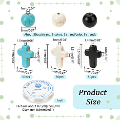 DIY Synthetic Turquoise Round & Cross Bracelets Making Kits&nbsp;DIY-NB0012-31