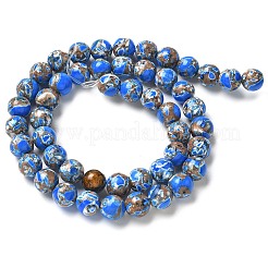 染色合成インペリアルジャスパービーズ連売り  ラウンド  ブルー  8mm  穴：1.2mm  約45個/連  15.79インチ（40.1cm）&nbsp;G-C168-02E