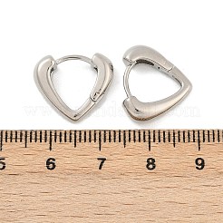 真鍮ハートフープピアス  カドミウムフリー＆鉛フリー  長持ちメッキ  ラックめっき  プラチナ  14.5x16.5x4.5mm&nbsp;EJEW-L274-01P