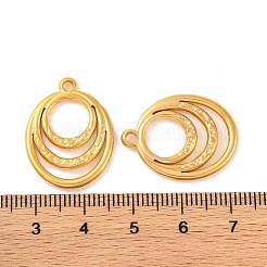イオンプレーティング（IP）304ステンレスペンダント  楕円形のチャーム  18KGP本金メッキ  24x18.5x2mm  穴：1.5mm&nbsp;STAS-N103-158G
