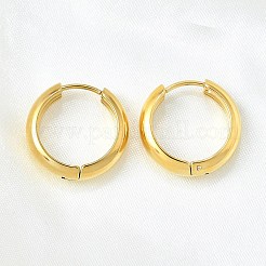 304ステンレススチールフープピアス  イオンプレーティング（ip）  14KGP本金メッキ  19x5mm&nbsp;EJEW-V005-02G-02
