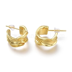 Brass Half Hoop Earrings&nbsp;EJEW-H104-10G