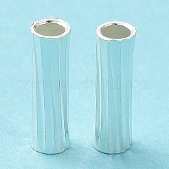 メッキ真鍮チューブビーズラック  鉛フリー、カドミウムフリー  925銀メッキ  3x10mm  穴：2mm&nbsp;KK-R149-02B-S