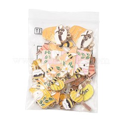 24個12スタイルアロイエナメルペンダント  ミツバチ  混合図形  12.5~30x10~20x1~4mm  穴：1.6~1.8mm  2個/スタイル&nbsp;ENAM-FS0004-02