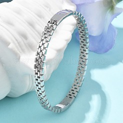 女性用304ステンレススチール時計バンドバングル  ステンレス鋼色  内径：2x2-3/8インチ（5x6cm）&nbsp;BJEW-Z092-03P