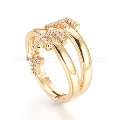 Adjustable Brass Finger Rings&nbsp;RJEW-G096-36G