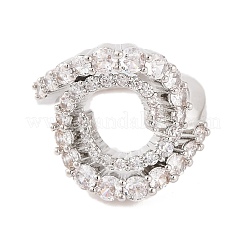 Brass Micro Pave Clear Cubic Zirconia Rings&nbsp;RJEW-U009-01P