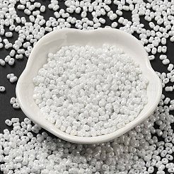 ガラスシードビーズ  ピーナッツ  ホワイト  3.5~4x2~2.5x2~2.3mm  穴：0.8mm  約8000個/ポンド&nbsp;SEED-K009-02A-10