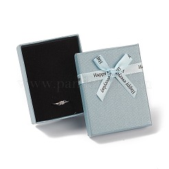 厚紙のジュエリーセットボックス  ちょう結びの長方形  ミックスカラー  9.1x7.1x3cm&nbsp;CBOX-R038-05