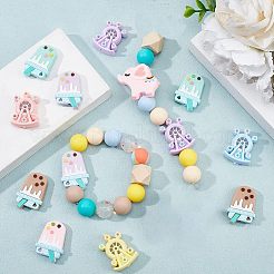 16Pcs 8 Style Food Grade Eco-Friendly Silicone Beads&nbsp;SIL-CA0001-48